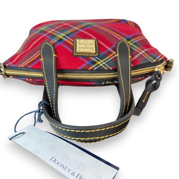 Dooney & Bourke Mini Windsor Cotton Tartan Dome Satchel w/ Crossbody Strap - New - Picture 8 of 9